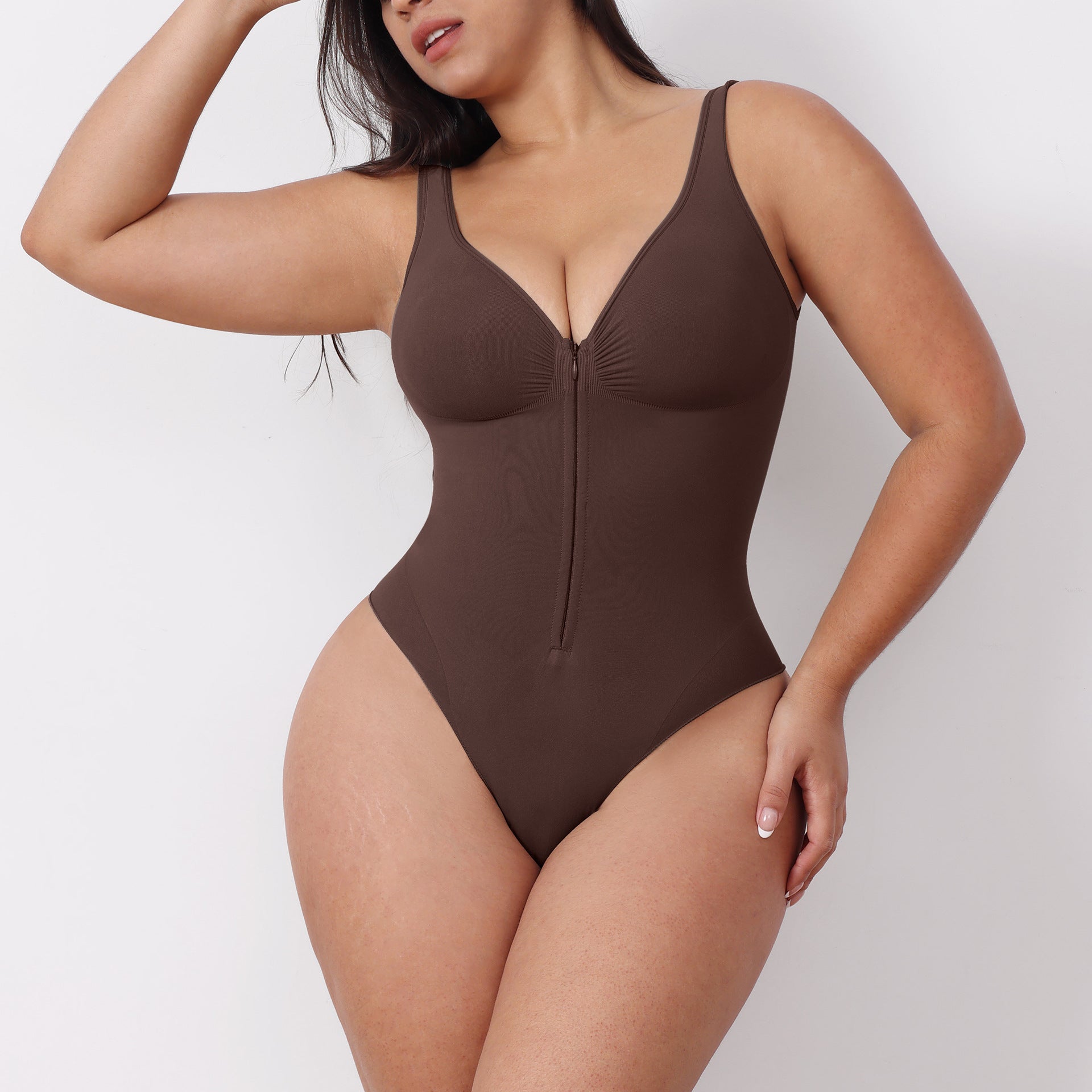 Women's Strapless Shaping Bodysuit – Zipper Back, Thigh-Lifting & Sculpting