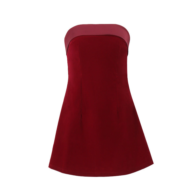 Backless Strapless A-Line Mini Dress – Sleeveless Hot Girl Summer Dress