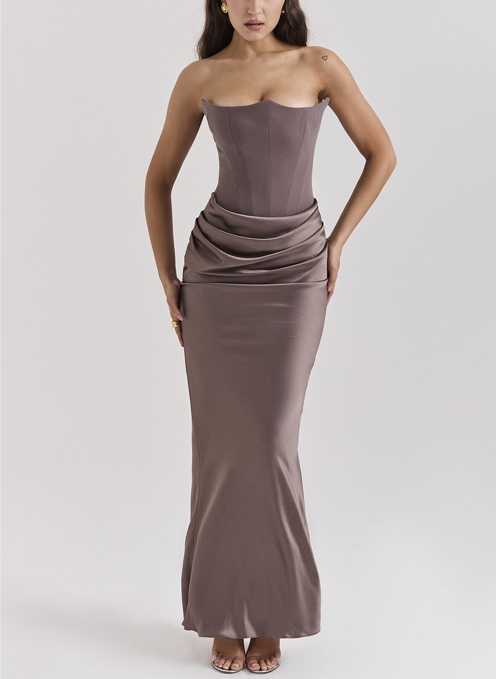 Strapless Backless Slim Fit Evening Dress – Sleeveless Maxi Dress