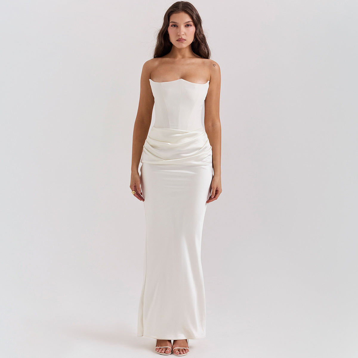 Strapless Backless Slim Fit Evening Dress – Sleeveless Maxi Dress