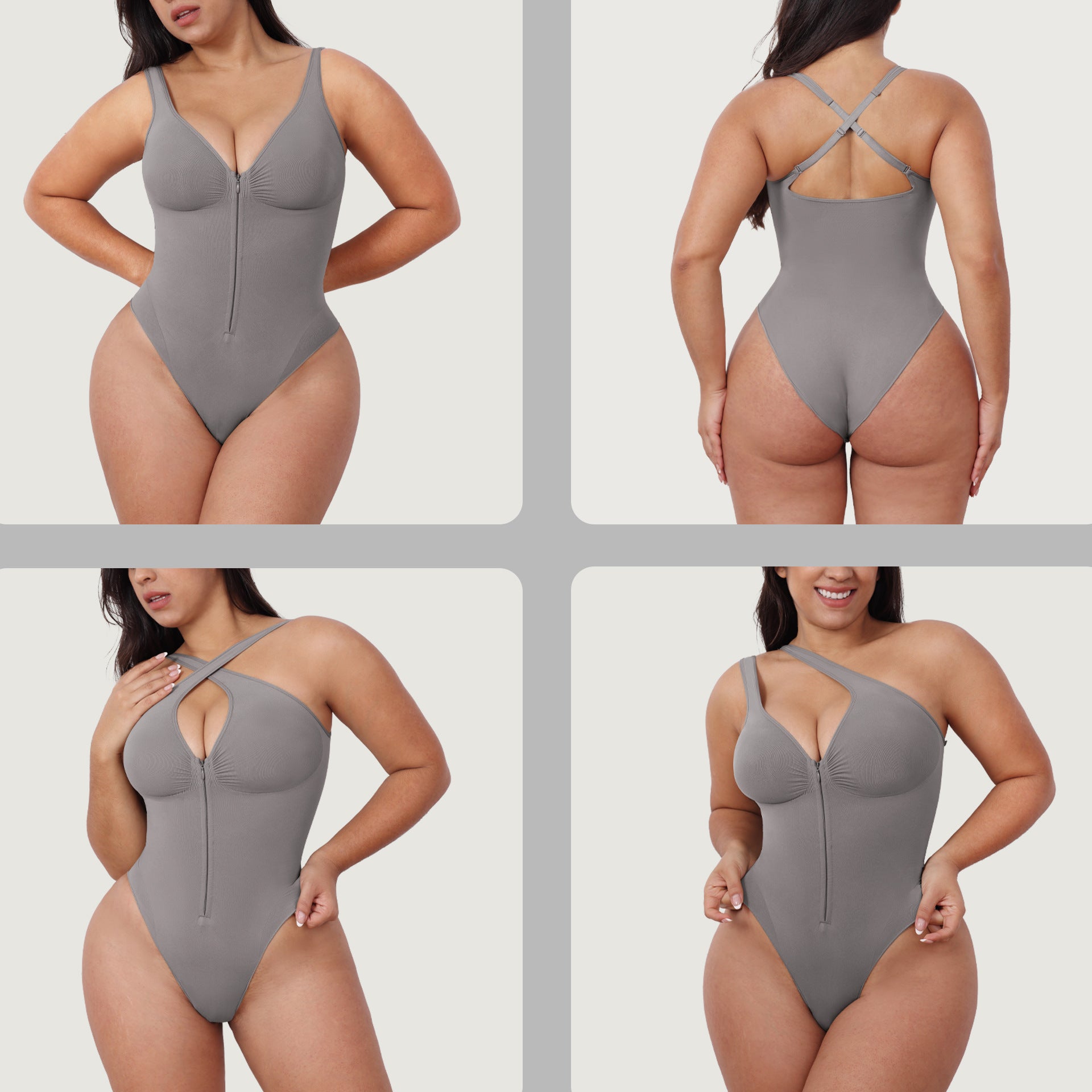 Women's Strapless Shaping Bodysuit – Zipper Back, Thigh-Lifting & Sculpting