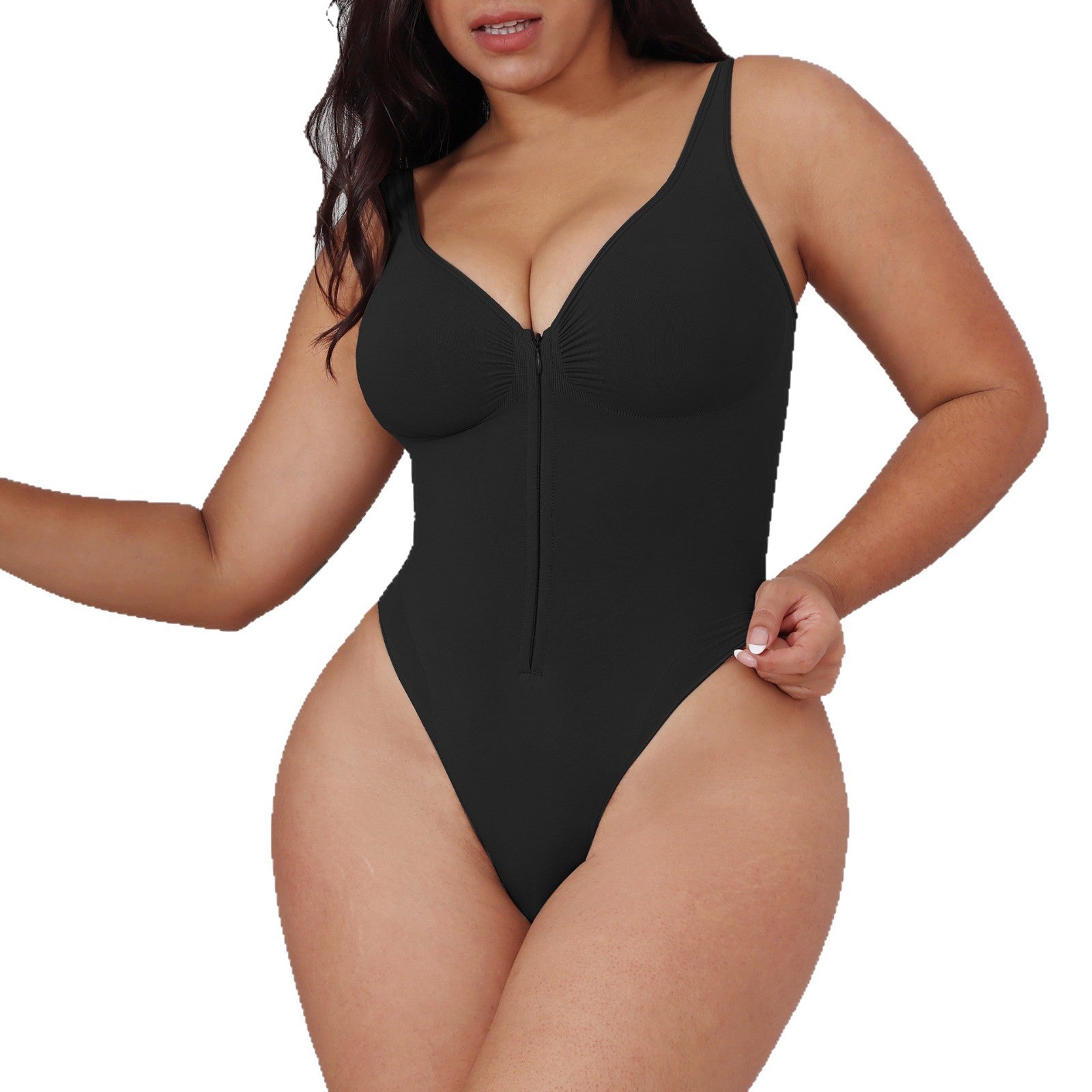 Women's Strapless Shaping Bodysuit – Zipper Back, Thigh-Lifting & Sculpting