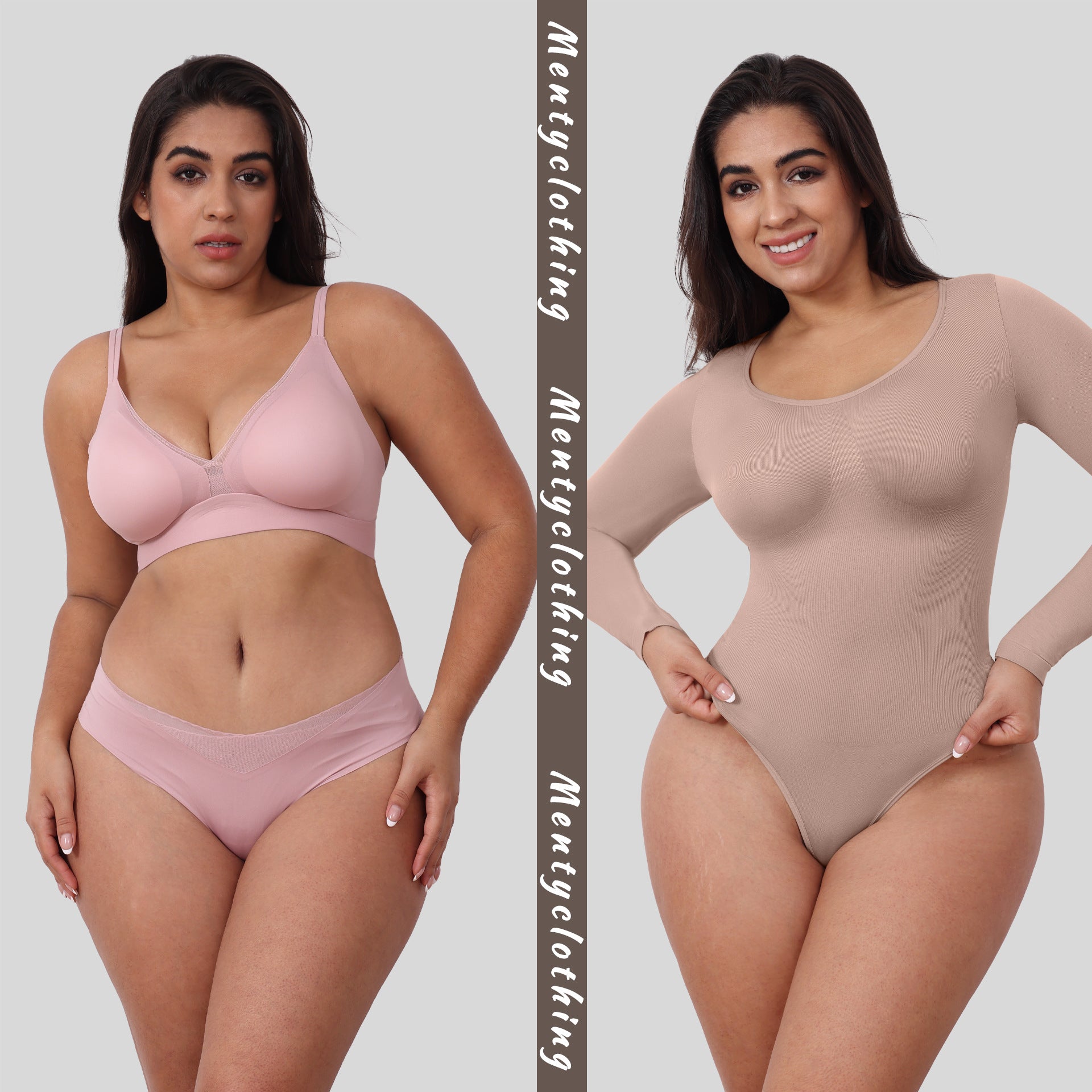 Women's Long Sleeve Thong Shaping Bodysuit – Seamless Sculpting Shapewear